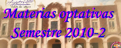 Materias optativas para el Semestre 10-2